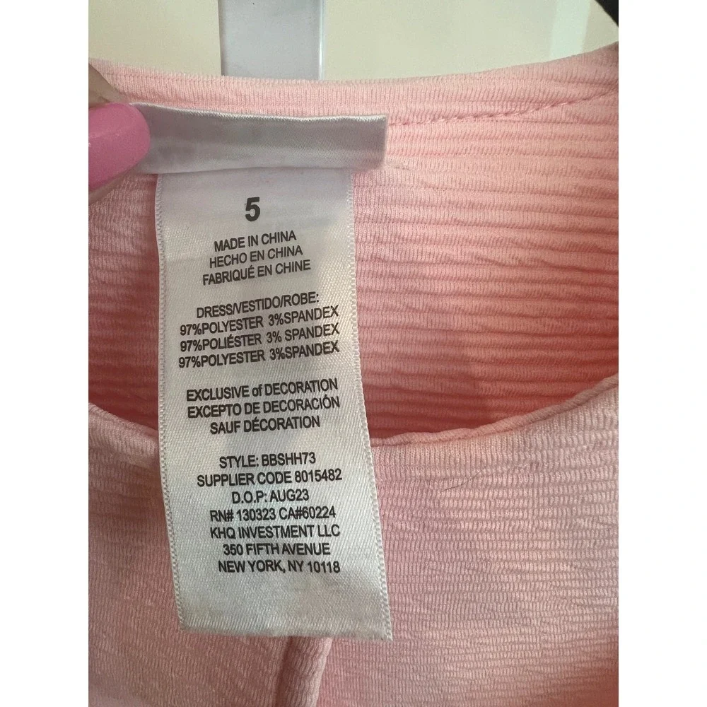 Blueberi Boulevard Girls Pink Floral Embroidered Ruffle Coat Size 5